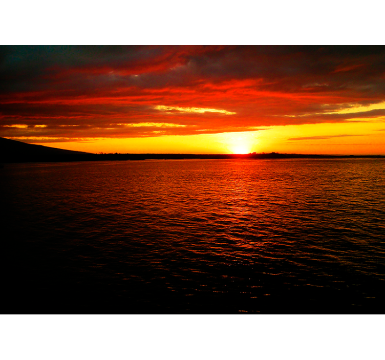 Fotobehang landschap schemering boven de oceaan - TenStickers