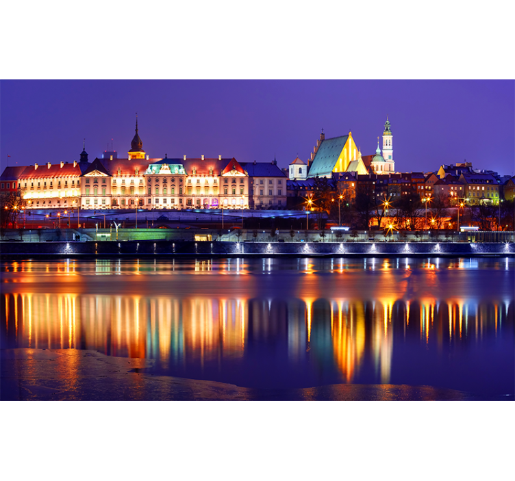 Fotobehang steden en landen historische stadreflectie - TenStickers