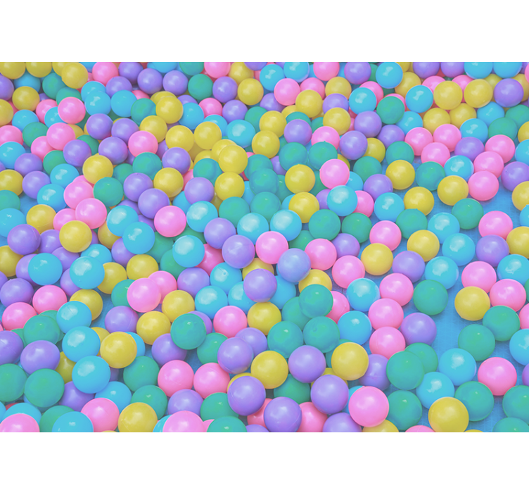 Kleurrijke speelse ballen fotobehang dieren - TenStickers