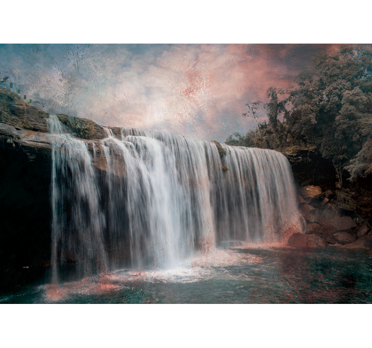 Majestueuze watersprong foto behang waterval - TenStickers