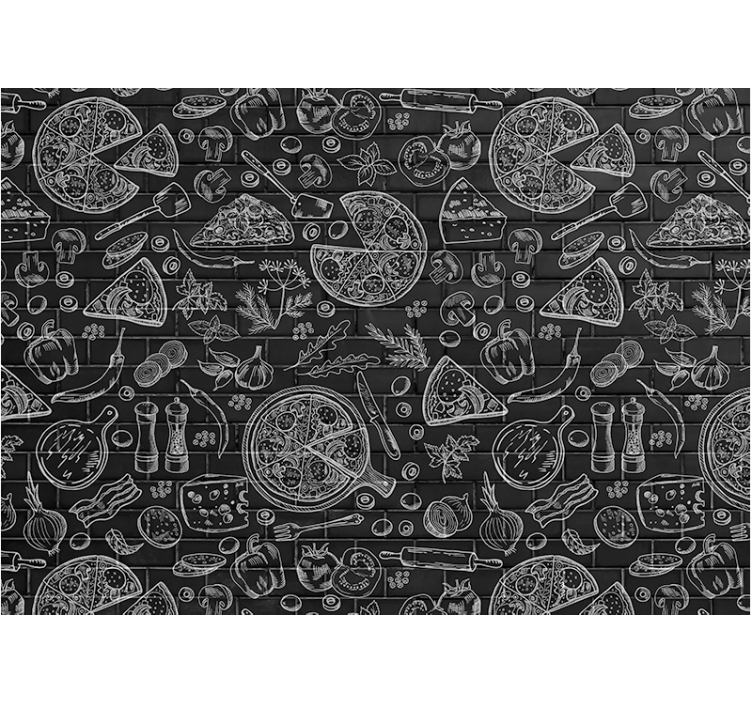 Foto behang keuken culinaire hoogtepunten illustratie - TenStickers