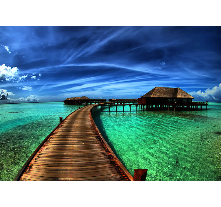 Tropische oceaan scène foto behang natuur - TenStickers