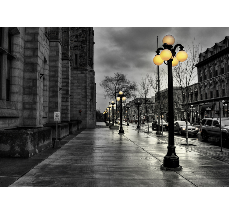 Fotobehang steden en landen nachtscène in de stad - TenStickers