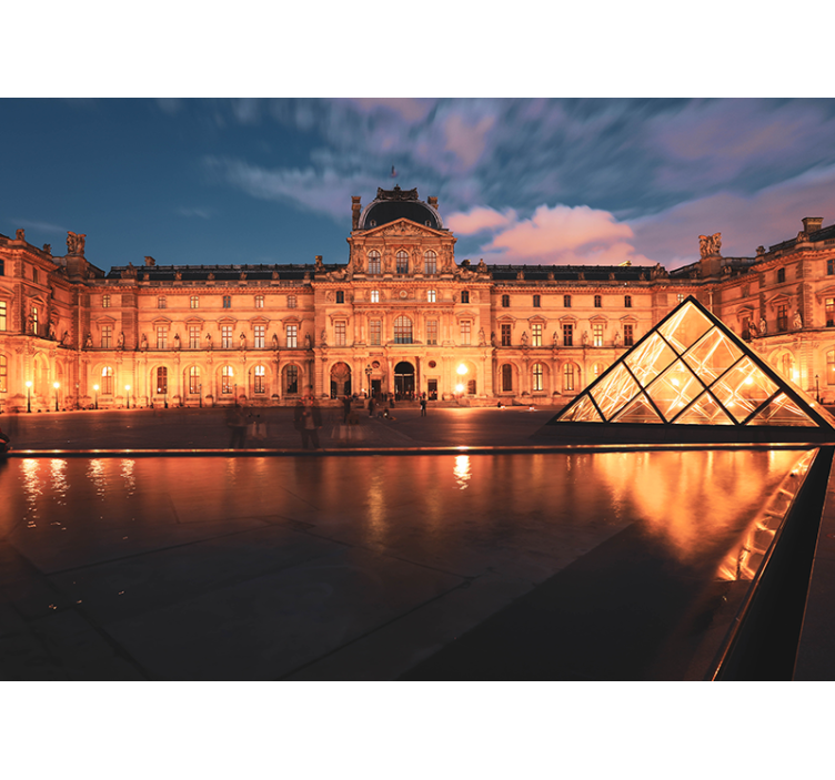 Fotobehang steden en landen louvre pyramid nacht - TenStickers