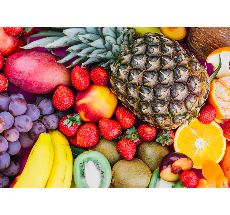 Fotobehang bloemen levendige fruitmix - TenStickers