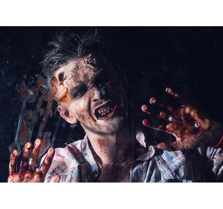 Zombie horror portret fotobehang halloween - TenStickers