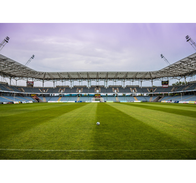 Fotobehang steden en landen voetbalveld scène - TenStickers