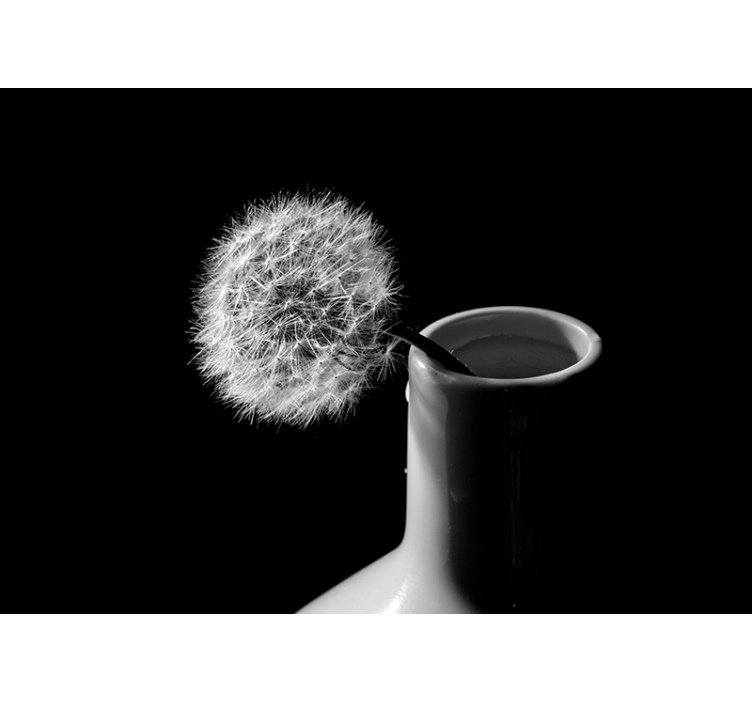 Paardenbloem fotobehang dandelion in vase - TenStickers