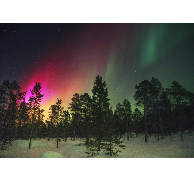 Aurora borealis-vertoning foto behang natuur - TenStickers
