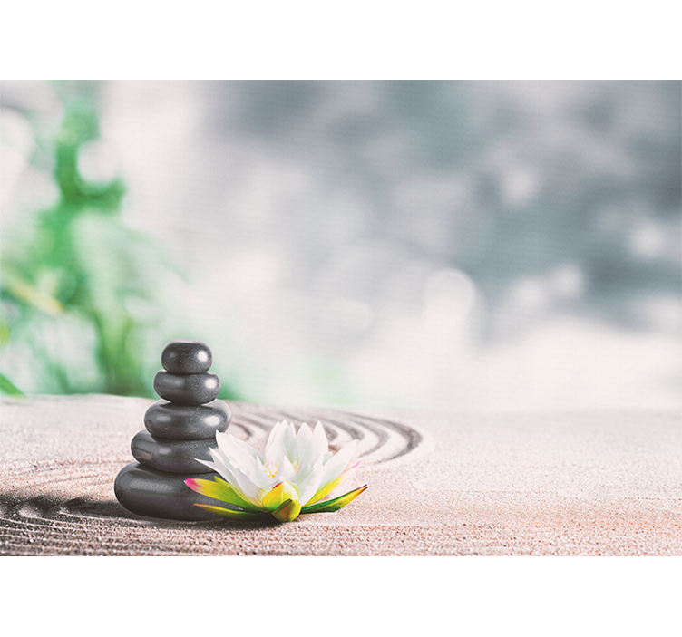 Serene stenen stapelen zen fotobehang - TenStickers