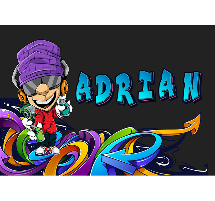 Graffiti fotobehang coole cartoon karakter - TenStickers