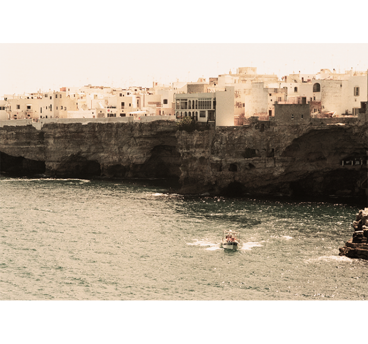 Kustdorp aan zee fotobehang steden en landen - TenStickers