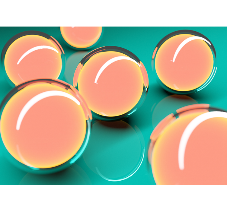 Zwevende transparante bollen abstract fotobehang - TenStickers