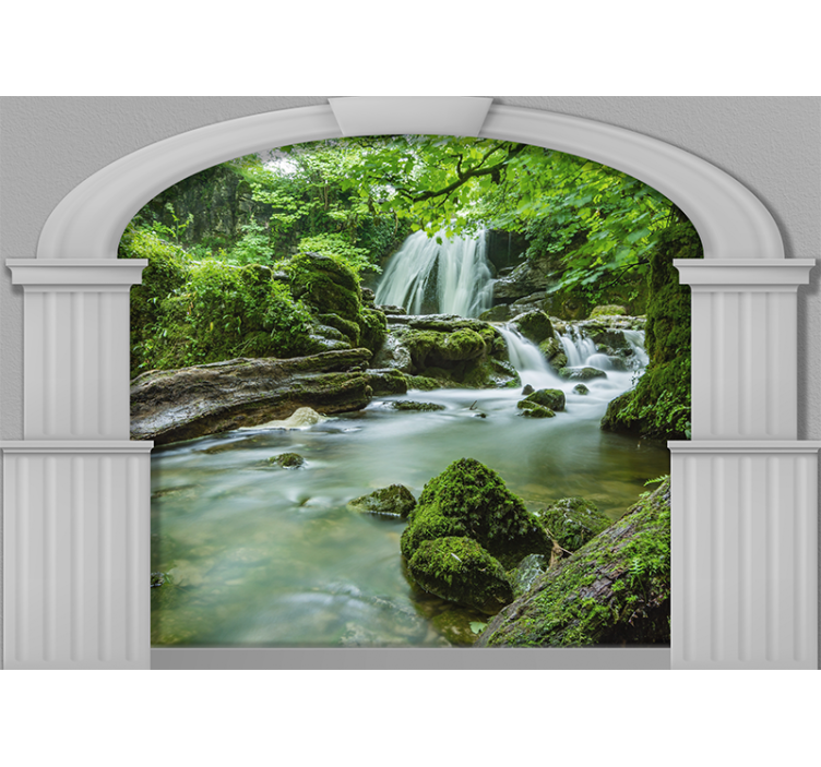 Foto behang natuur vriendelijke waterval scene - TenStickers
