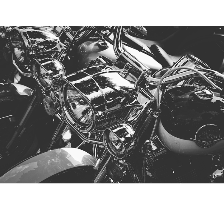 Klassieke chromen motorfietsen fotobehang voertuigen - TenStickers