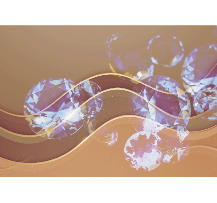 Sprankelende kristalgolven abstract fotobehang - TenStickers