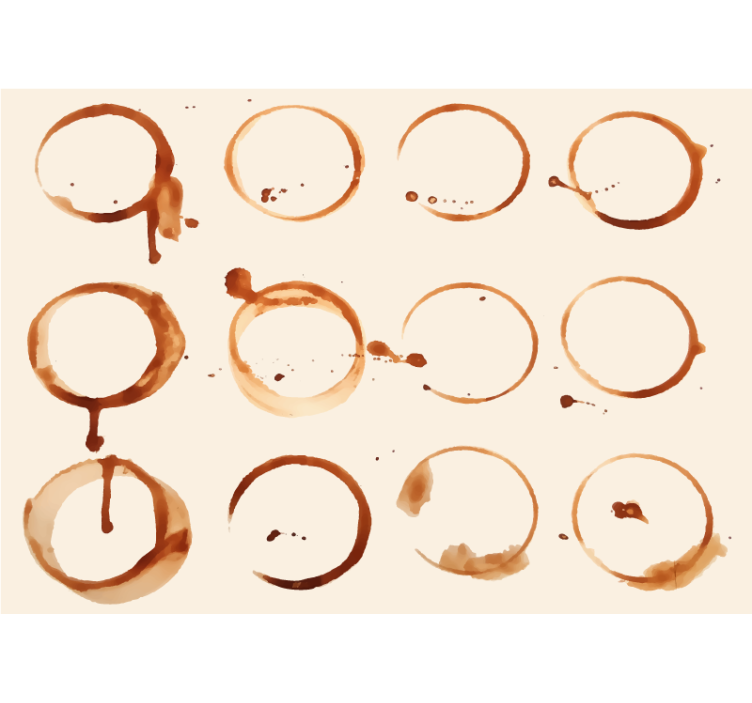 Koffie ring patronen foto behang keuken - TenStickers