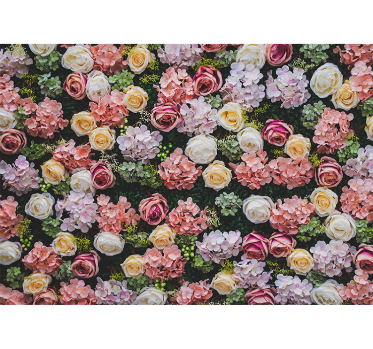 Fotobehang bloemen bloeiende rozen accenten - TenStickers
