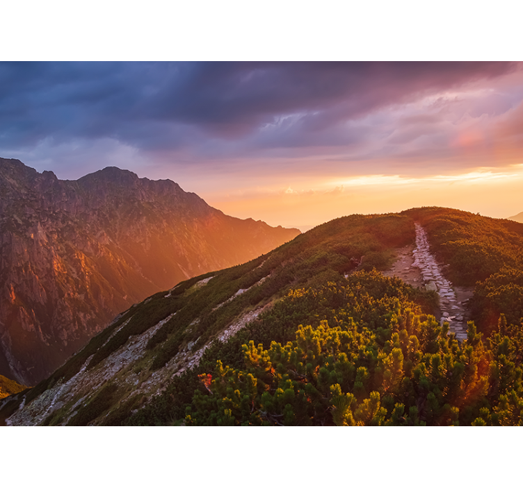 Grote berg schemering foto behang bergen - TenStickers