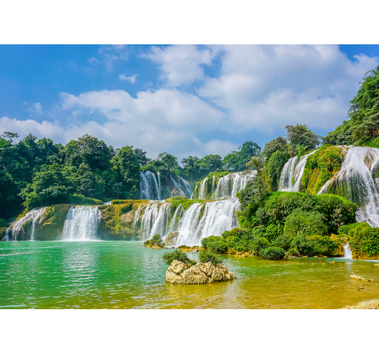 Foto behang waterval rustgevende waterval uitzicht - TenStickers