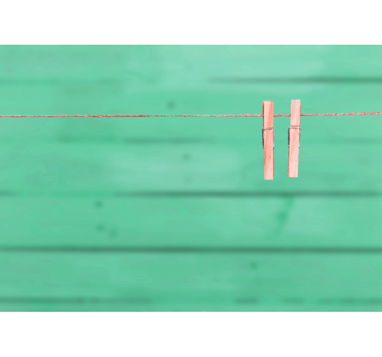 Wasknijpers op de lijn fotobehang ander print - TenStickers