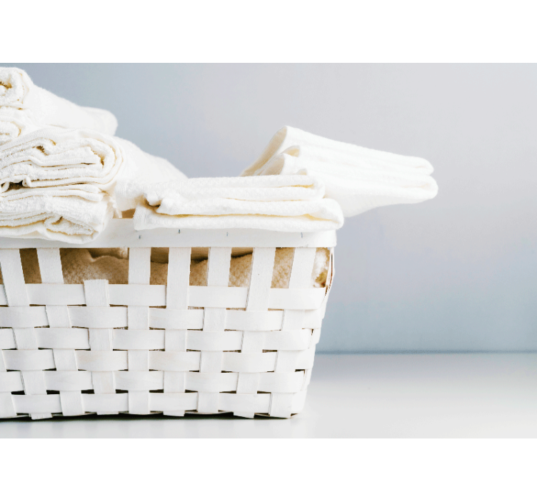 Elegante handdoekmand badkamer fotobehang - TenStickers