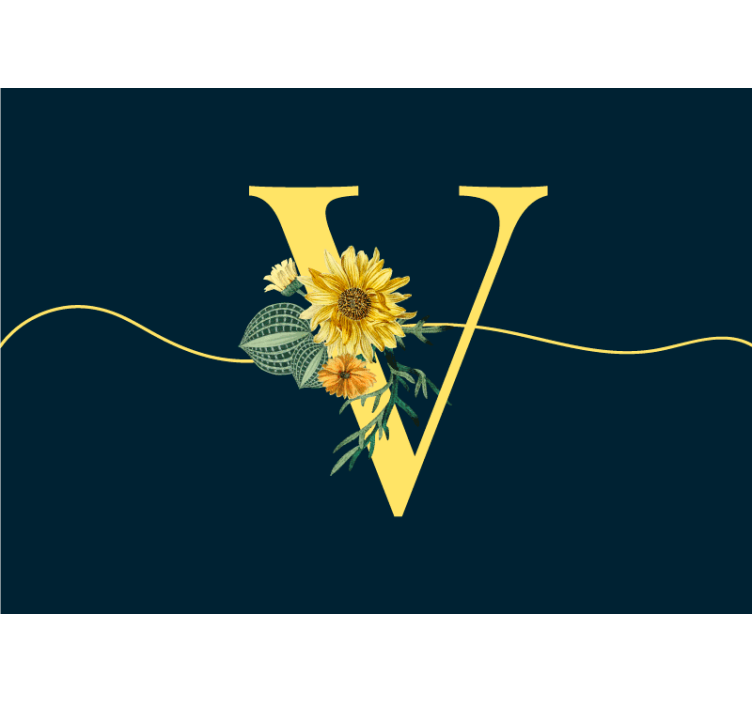 Zonnebloem initiële elegantie fotobehang bloemen - TenStickers