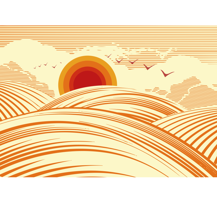 Fotobehang landschap zonsondergang horizon - TenStickers