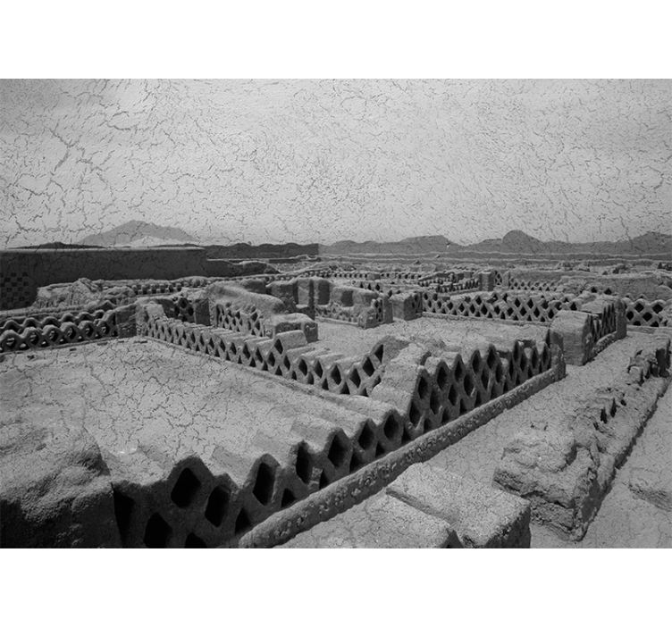 Fotobehang woestijn silhouet van terrein - TenStickers