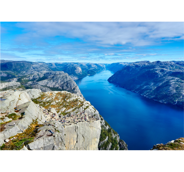 Schilderachtig fjord uitzicht fotobehang landschap - TenStickers