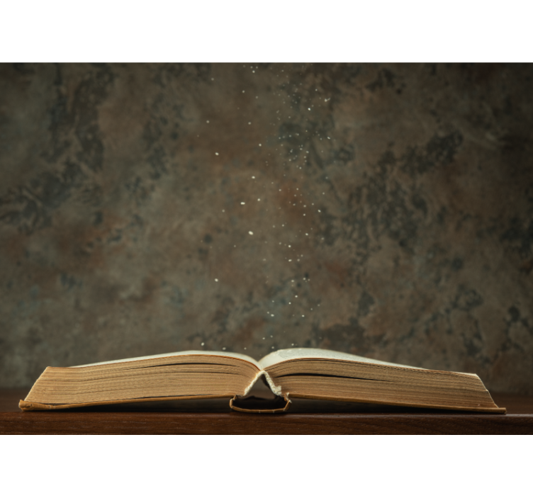 Fotobehang kunst open boek magie - TenStickers