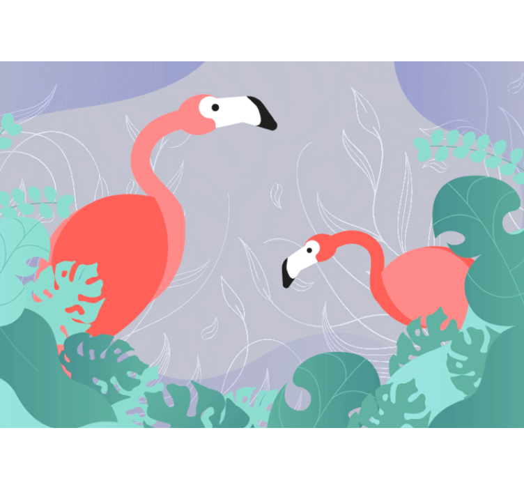 Fotobehang dieren flamingo familie - TenStickers