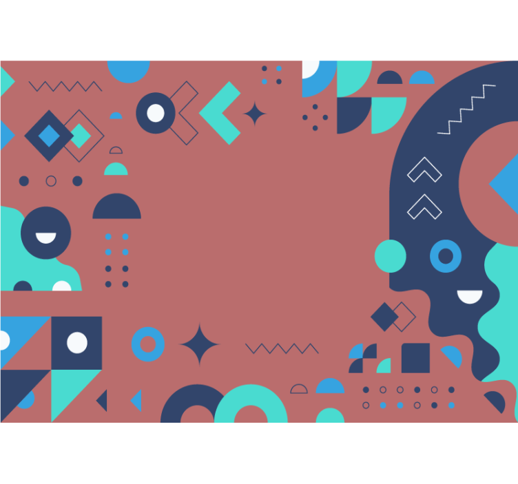 Abstract fotobehang geometrische patroon compositie - TenStickers