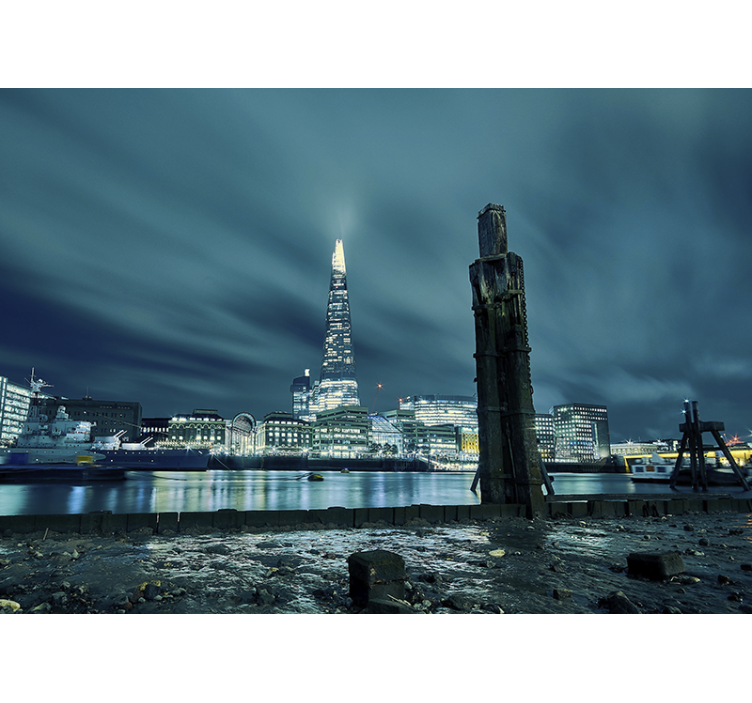 Fotobehang london shard tower nacht - TenStickers