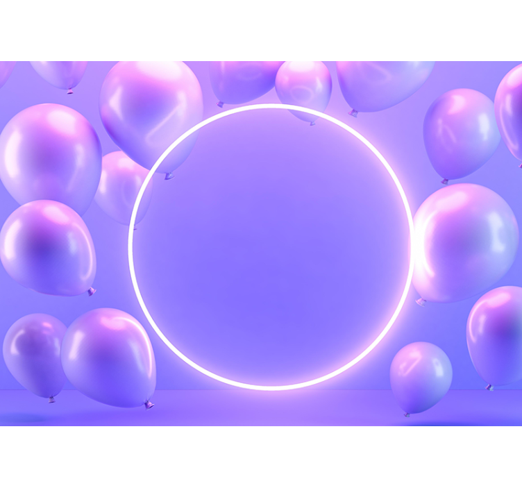 Fotobehang liefde zwevende ballonnen cirkel - TenStickers