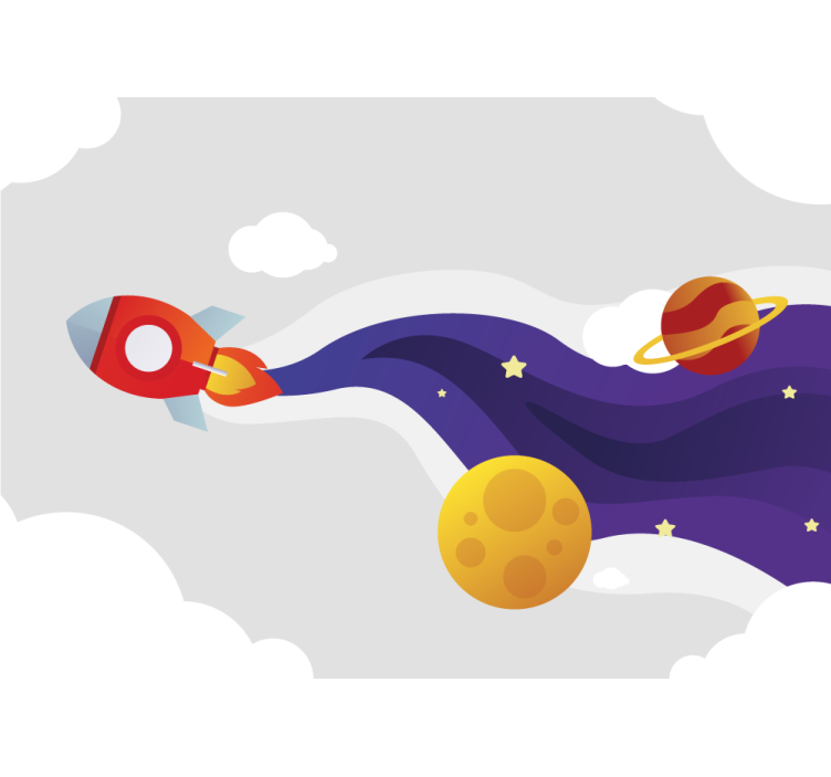 Fotobehang fantasie ruimteschip en hemellichamen - TenStickers