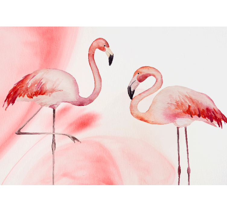 Fotobehang woonkamer flamingo paar - TenStickers