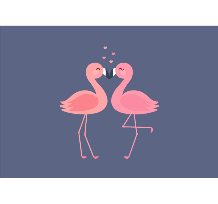 Fotobehang liefde flamingo's in genegenheid - TenStickers