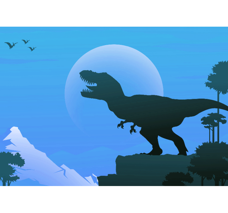 Fotobehang dieren tyrannosaurus rex silhouet - TenStickers