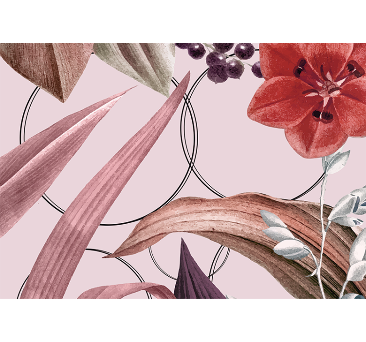 Fotobehang bloemen met bloemenpatronen ontwerp - TenStickers