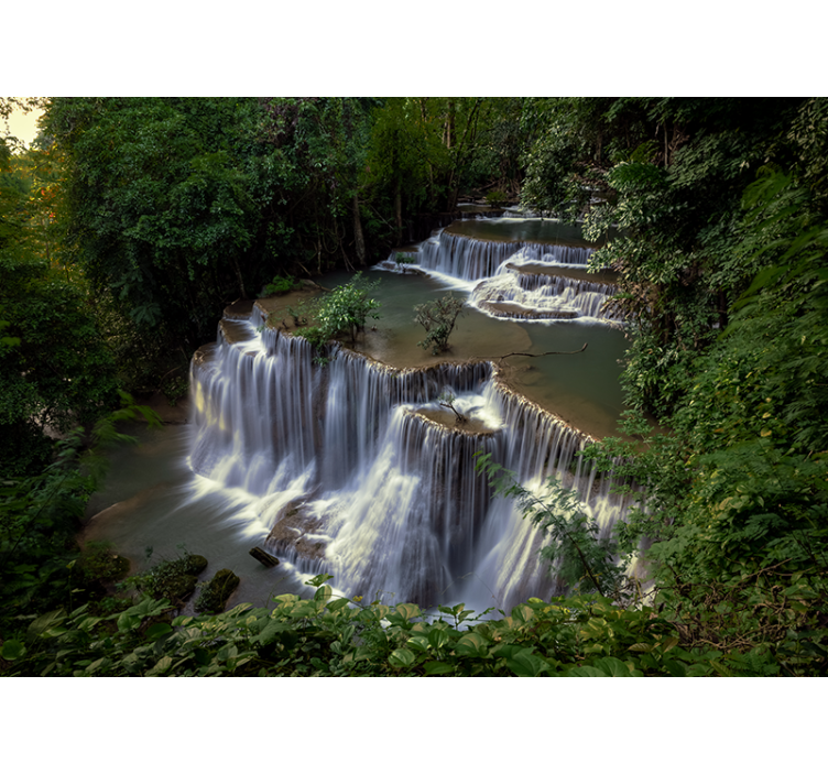 Rustige waterval retraite foto behang natuur - TenStickers