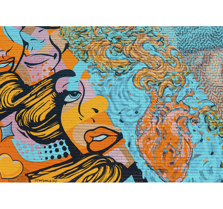 Graffiti fotobehang kleurrijke stedelijke expressie - TenStickers