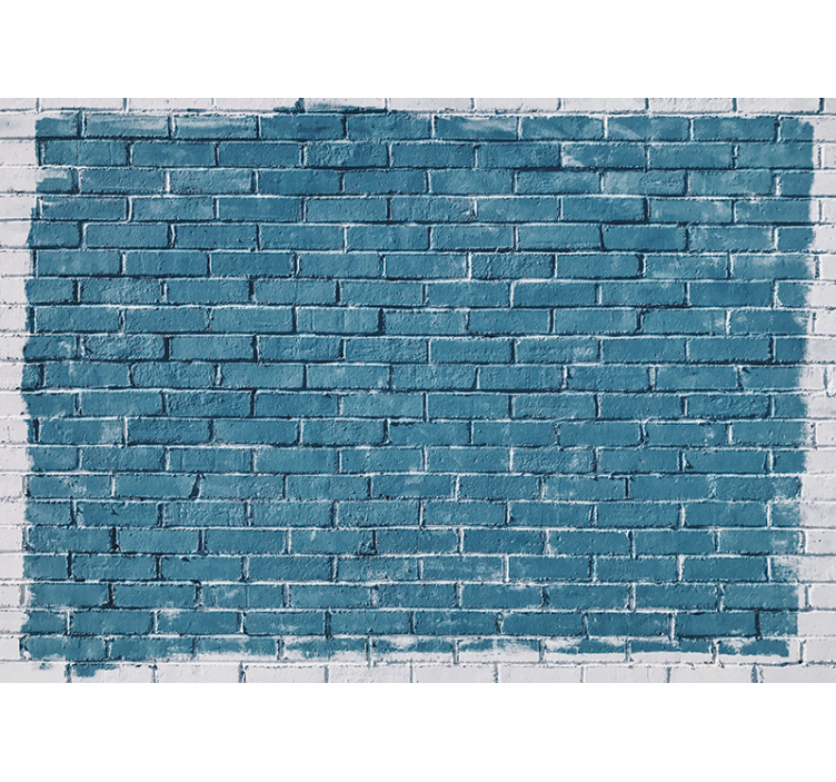 Fotobehang bakstenen textuur blauwe wand - TenStickers