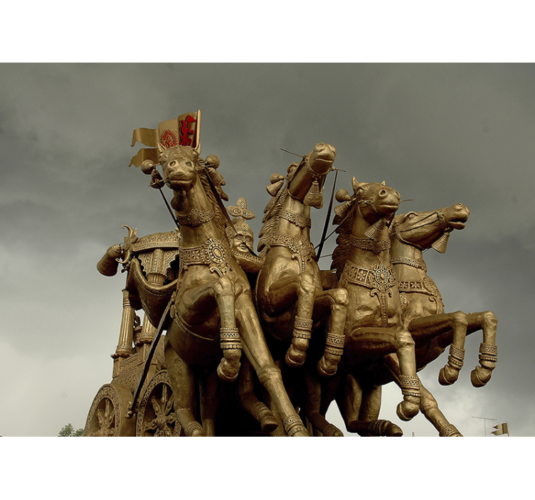 Fotobehang voertuigen historische strijdpaarden - TenStickers