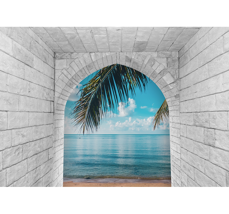 Foto behang natuur palm tree retreat - TenStickers