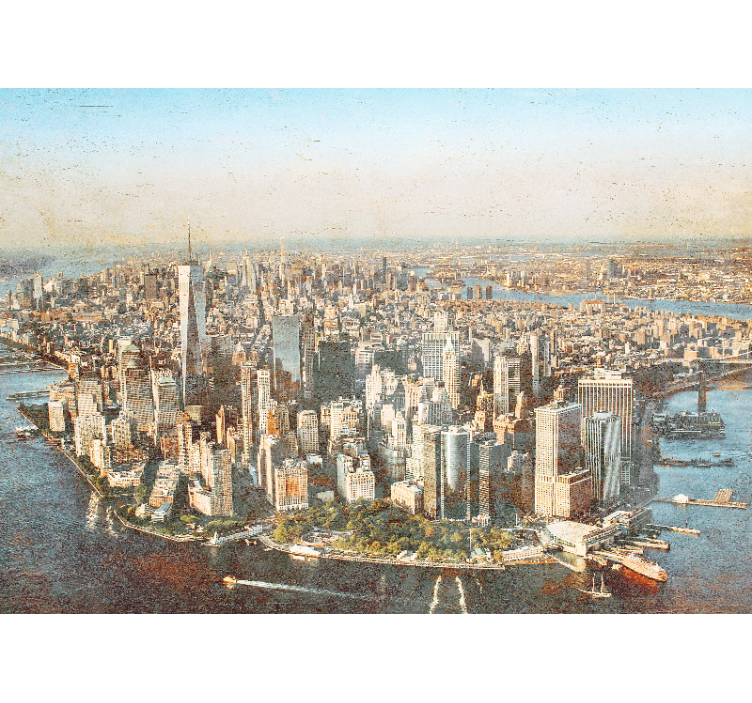 Fotobehang steden en landen luchtfoto manhattan - TenStickers