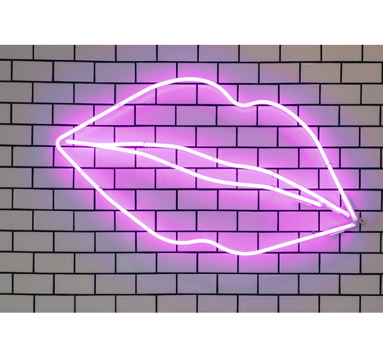 Fotobehang liefde neon lippenvorm - TenStickers