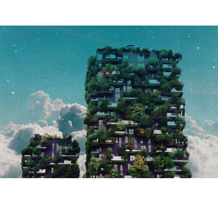 Foto behang natuur groene verticale tuin - TenStickers