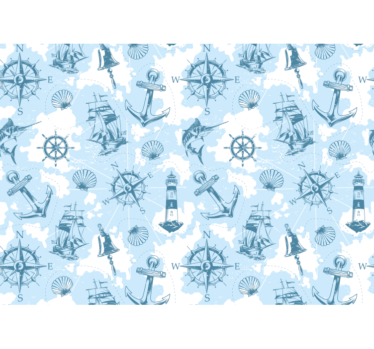 Fotobehang landschap marine avontuur elementen - TenStickers