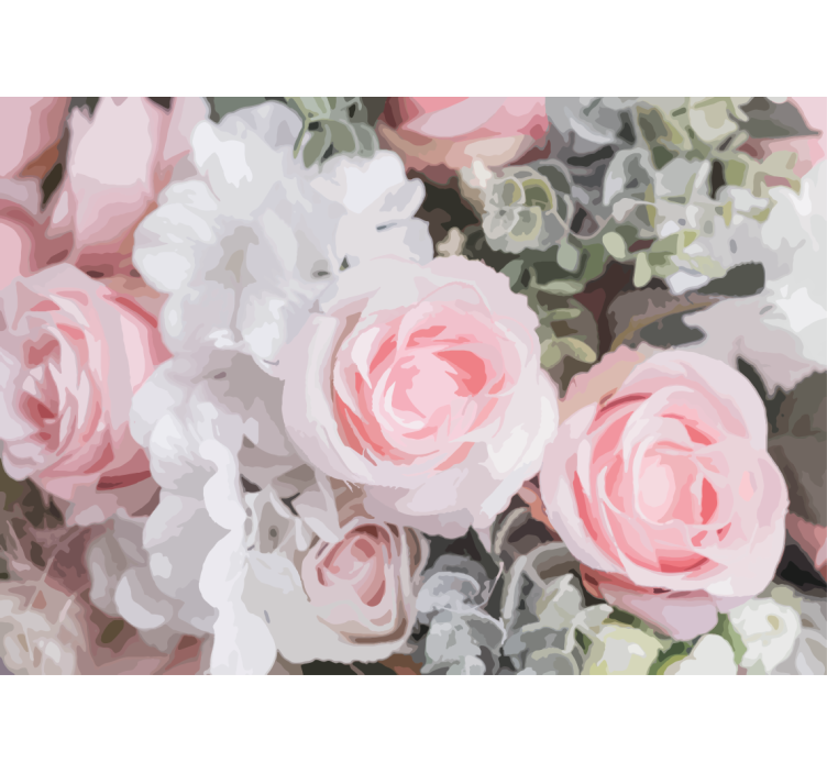 Fotobehang bloemen roze romantische rozen - TenStickers